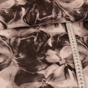 Viscose - Abstract swirls of flowers on grey
