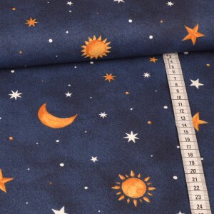 Canvas Swafing Glow in the Dark - Sun Moon and Stars on Navy