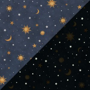 Canvas Swafing Glow in the Dark - Sun Moon and Stars on Navy