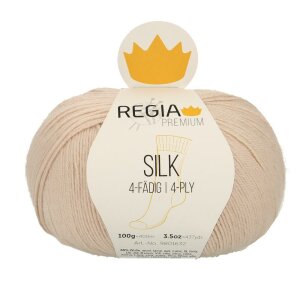 REGIA Sock yarn Premium Silk 4-ply, 00005 Linen Mel. 100g