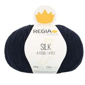 REGIA Sock yarn Premium Silk 4-ply, 00050 Marine Mel. 100g