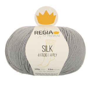 REGIA Sock yarn Premium Silk 4-ply, 00051 Silverblue 100g