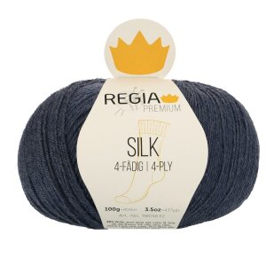 REGIA Sock yarn Premium Silk 4-ply, 00053 Jeans Mel. 100g