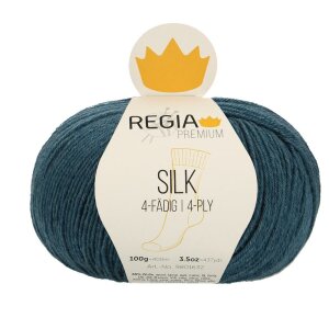 REGIA Sock yarn Premium Silk 4-ply, 00065 Teal 100g