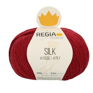 REGIA Sock yarn Premium Silk 4-ply, 00080 Rose Red 100g