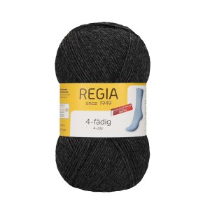 REGIA Sock yarn Uni 4-ply, 00522 Anthracite Mel. 100g