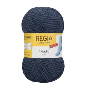 REGIA Sock yarn Uni 4-ply, 02137 Jeans Mel. 100g