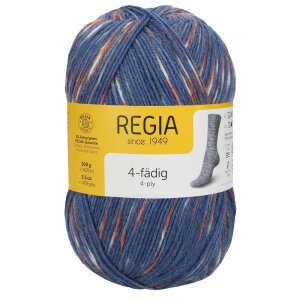 REGIA Sock yarn Color 4-ply, 01282 Happy Jeans 100g