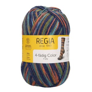 REGIA Sock yarn Color 4-ply, 02355 Blue-Turquoise 100g