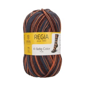 REGIA Sock yarn Color 4-ply, 02593 Orange-Brown 100g