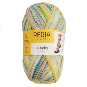 REGIA Sock yarn Color 4-ply, 03792 Funky Jade and Blue 100g