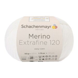 Schachenmayr Merino wool Extrafine 120, 00101 White 50g