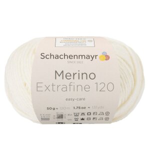 Schachenmayr Merino wool Extrafine 120, 00102 Nature 50g