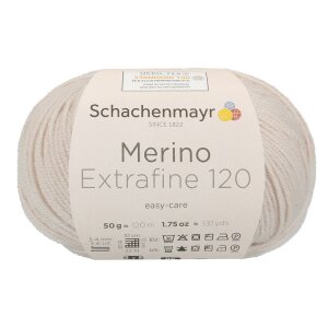 Schachenmayr Merino wool Extrafine 120, 00103 Linen 50g