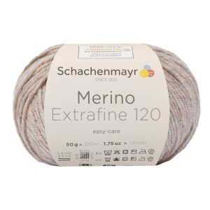 Schachenmayr Merino wool Extrafine 120, 00104 Sand...