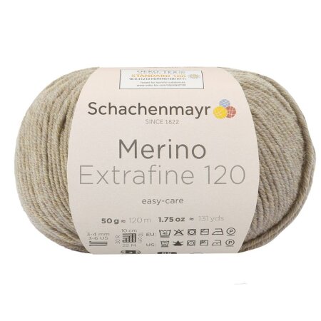 Schachenmayr Merino wool Extrafine 120, 00106 Beige Melange 50g
