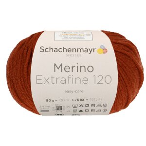 Schachenmayr Merino wool Extrafine 120, 00115 Brick 50g