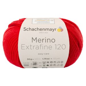 Schachenmayr Merino wool Extrafine 120, 00130 Tomatoe 50g