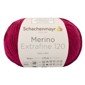 Schachenmayr Merino wool Extrafine 120, 00132 Winered 50g