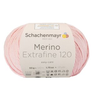 Schachenmayr Merino wool Extrafine 120, 00135 Powderpink 50g