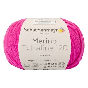Schachenmayr Merino wool Extrafine 120, 00137 Pink 50g