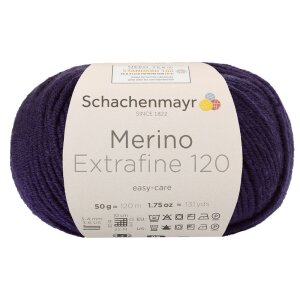 Schachenmayr Merino wool Extrafine 120, 00149 Eggplant 50g