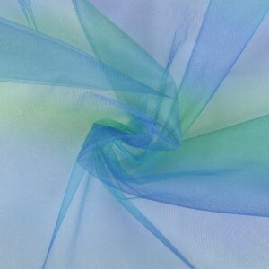 Stretch tulle swafing - ombre blue green