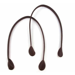 Faux leather bag handle - 2 Pieces - 60cm dark brown