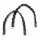 Faux leather bag handle braided - 2 Pieces - 50cm Black