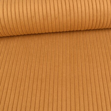 Wide Corduroy Velvet Upholstery Fabric - Swafing - Mustard