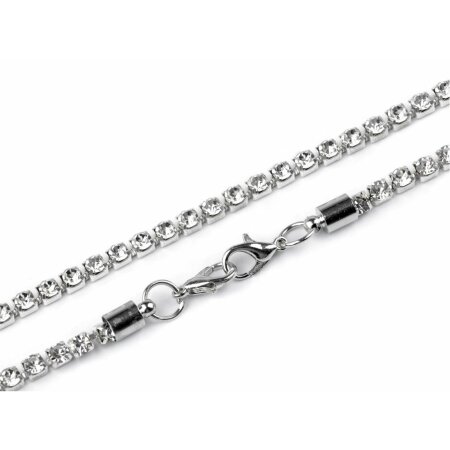 Rhinestone chain for handbags and clothing - 32.5 cm Crystal Silver