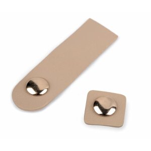 Magnetic clasp with faux leather 20x70 mm - light beige gold