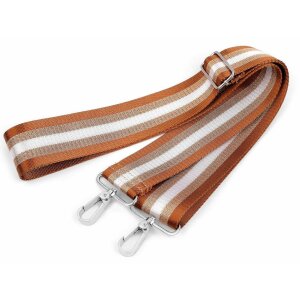 Bag strap with carabiners 79-142 cm - cognac brown copper
