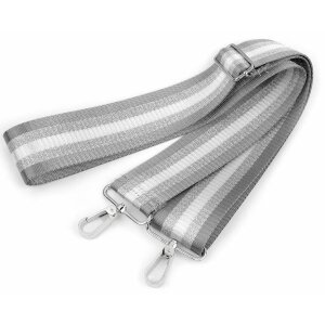 Bag strap with carabiners 79-142 cm - light grey silver