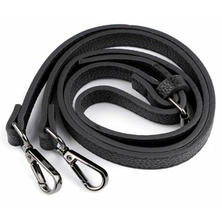 Bag strap with carabiners adjustable 113-123 cm - Black Nickel Black