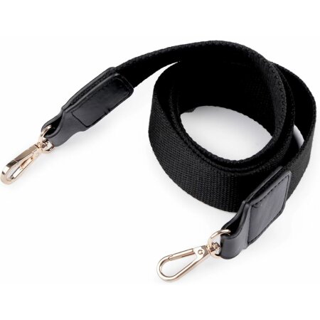 Fabric bag strap with carabiners 113 cm - black gold