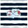 Decorative fabric pocket panel maritime family on navy white - Glitzerpüppi exclusive in-house production