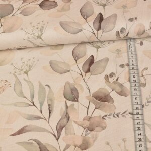 Canvas - Lovely Leaves Taupe - Creme