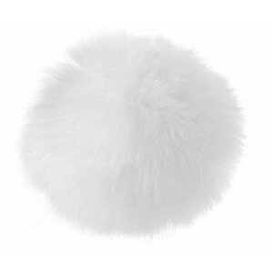 Faux Fur Pompom White 14cm