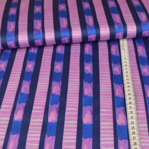 Cotton satin - digital stripes - rosé blue