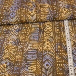 cotton woven fabric - unique batik aztec - taupe
