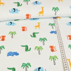 Jersey - Colorful animals under palm trees on light blue