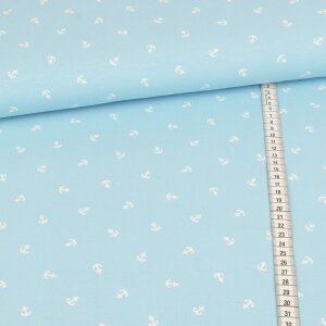 Jersey - Small anchors on light blue