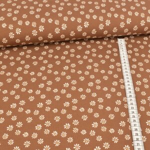 Jersey - cute daisies on brown
