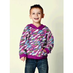 Summer sweat French terry - colorful splashes on purple