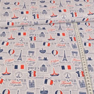 cotton fabric - I love Paris