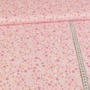 cotton fabric - Cute Flowers Pink