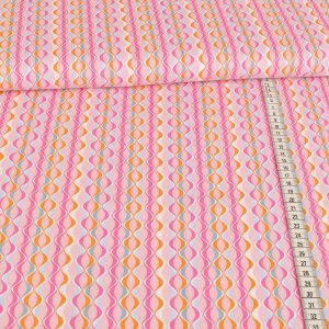 cotton fabric - Pink abstract pattern