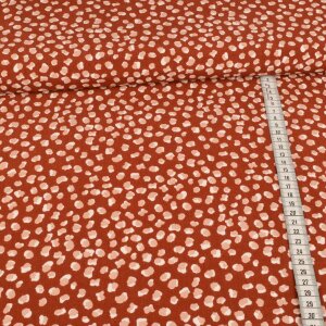 Viscose Poplin - Spot pattern on brick red