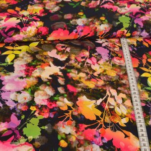 Viscose Poplin - Roses and leaves